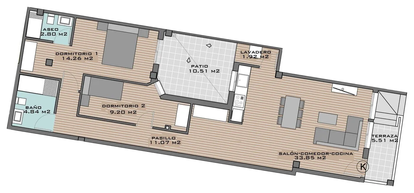 View plan: Apartment K