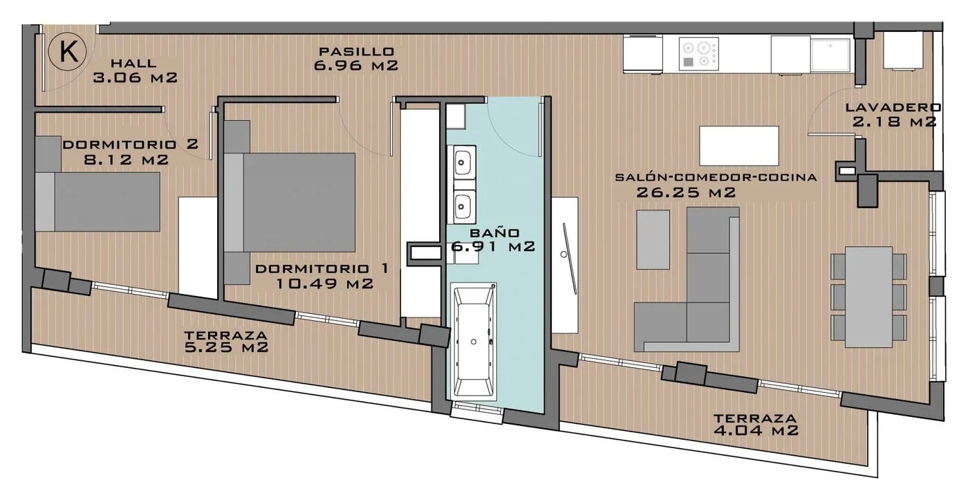 View plan: Apartment K