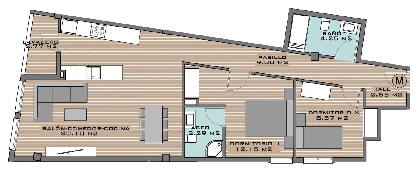 View plan: Apartment M
